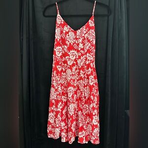 Gap Floral Red and White Dress